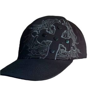 MMA Elite Snap Back Hat Black Cross Embroidered